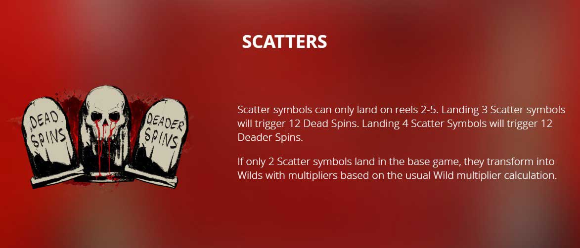 Dead, Dead or Deader slot game scatters